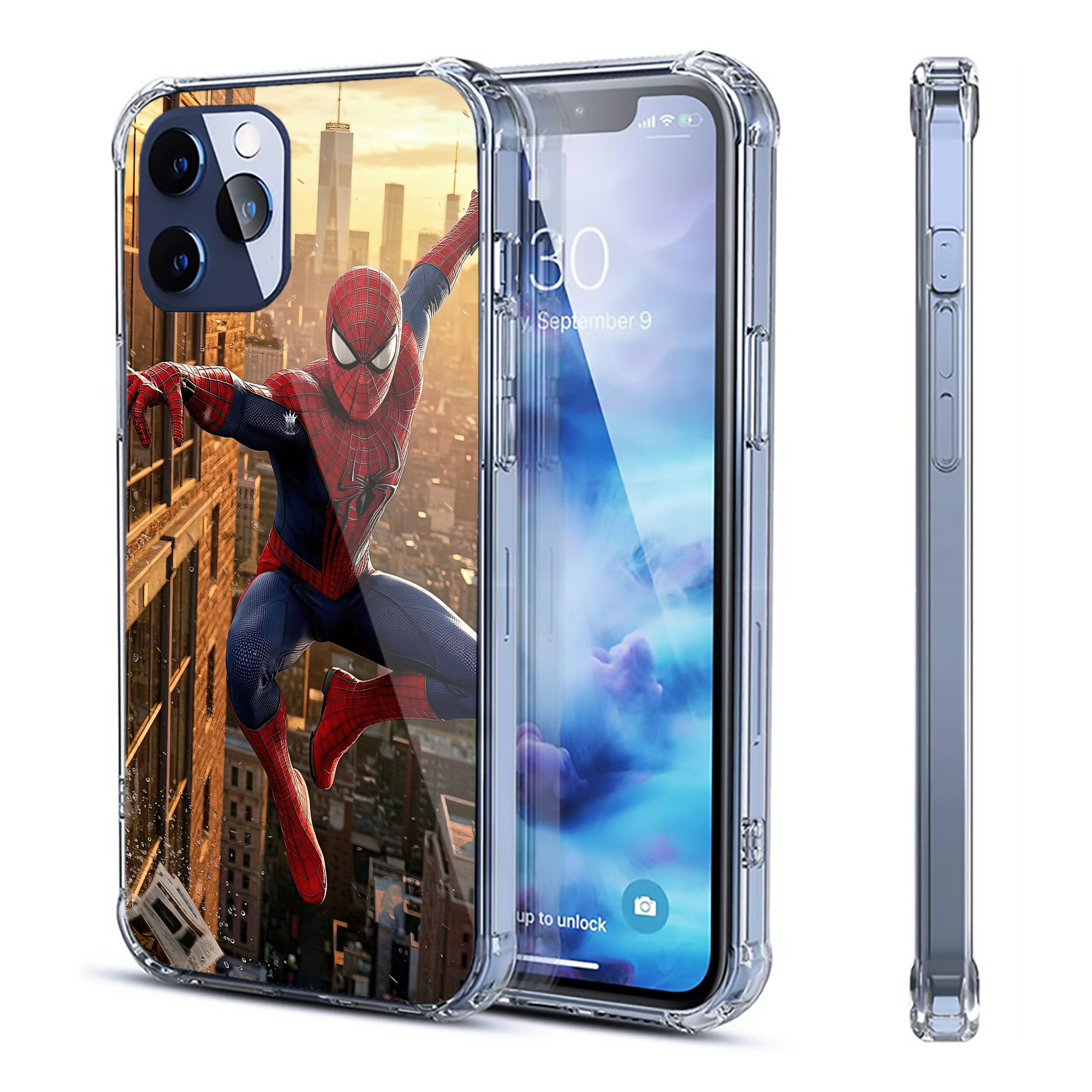 （画像用） Spider Man スパイダーマン 【iPhone 12シリーズ対応】透明スマホケース（クリアソフトケース）